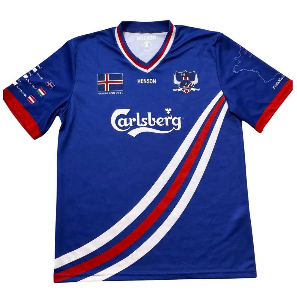 Henson Iceland Euro 2016 Carlsberg‎ Soccer Jersey Mens Medium Blue Tolfan 12